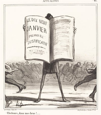 Électeurs, dans mes bras!... - Honoré Daumier