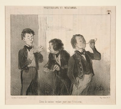 Élèves de sixième voulant jouer aux rhétoriciens (de Professeurs et Moutards) - Honoré Daumier
