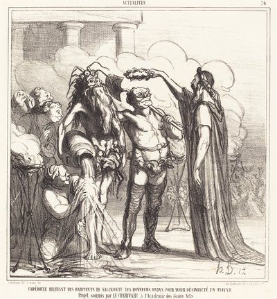 Empédocle recevant... les honneurs divins - Honoré Daumier
