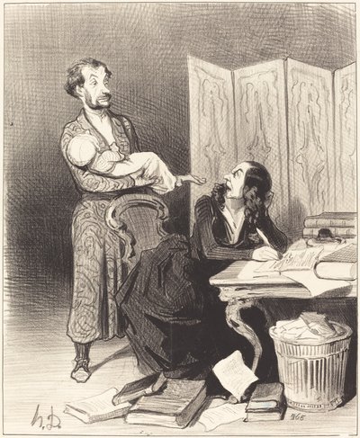 Emportez donc ça plus loin... impossible de travailler... - Honoré Daumier