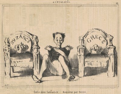 Entre deux fauteuils le...monsieur par terre - Honoré Daumier