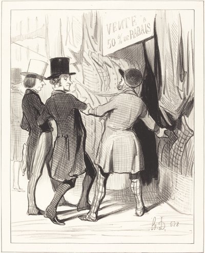 Entrez Messieurs... voici de magnifiques... - Honoré Daumier