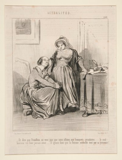 Et dire que Proudhon ne veut pas que nous allions aux banquets socialistes - Honoré Daumier