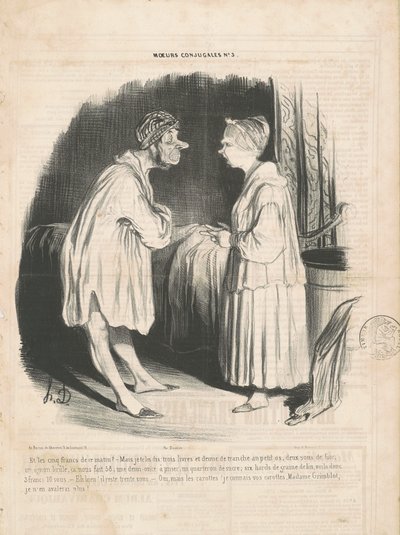 Et les cinq francs de ce matin? - Honoré Daumier