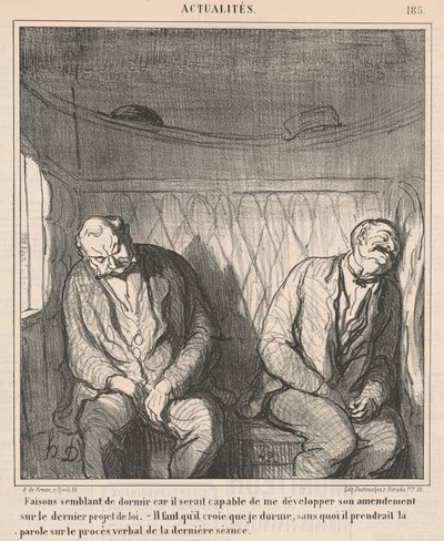 Faisons semblant de dormir ... - Honoré Daumier