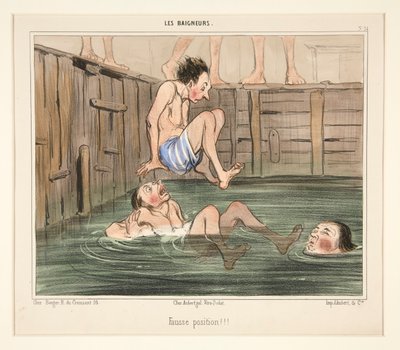 Fausse position!!! de Les Baigneurs - Honoré Daumier