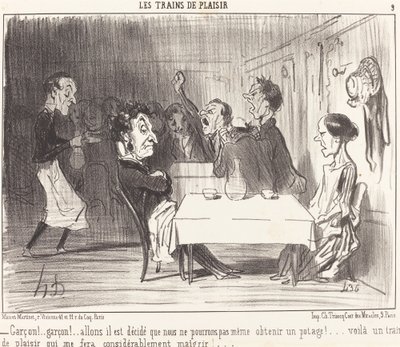 Garçon!... garçon!... allons il est décidé... - Honoré Daumier