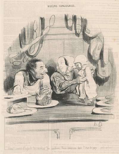 Hein! comme il regarde les cervelas... - Honoré Daumier