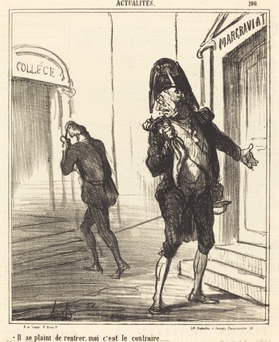Il se plaint de rentrer... - Honoré Daumier