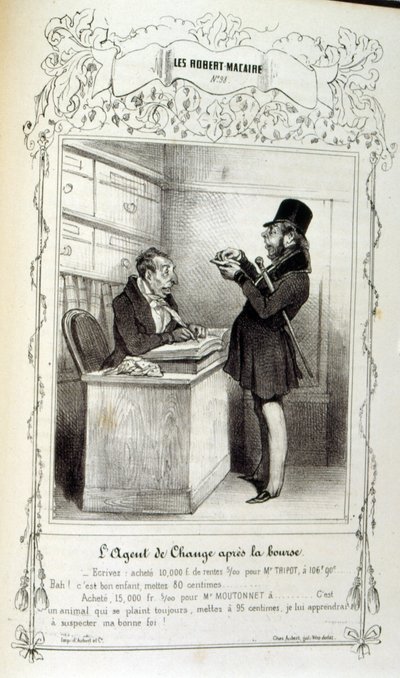 Illustration sur les idées et légendes Philipon, sous le titre Les Cent et Robert Macaire - Honoré Daumier