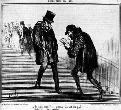 Je suis reçu !!... Allez, ils goûtent !... - Refusé... imbéciles ! , tiré de « Peintures et Salons », série de caricatures par Honoré Daumier (1808-1879). « Charivari » - Honoré Daumier