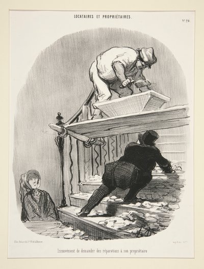 Inconvénient de demander des réparations à son propriétaire, de Locataires et Propriétaires - Honoré Daumier