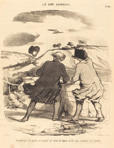 Inconvénient de quitter...un convoi de chemin de fer... - Honoré Daumier