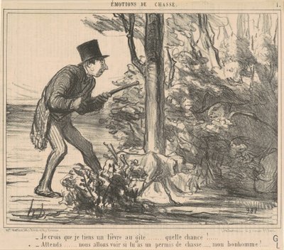 Je crois que je tiens un lièvre ... - Honoré Daumier