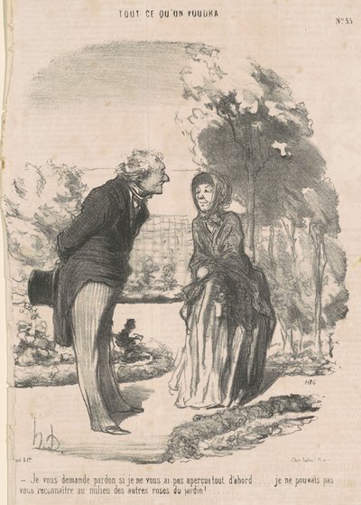 Je vous demande pardon si je ne vous ai pas aperçue ... - Honoré Daumier