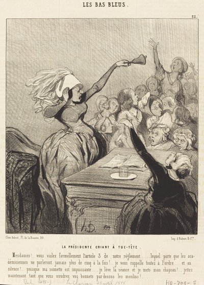 La Présidente criant à tue-tête: Mesdames!... - Honoré Daumier