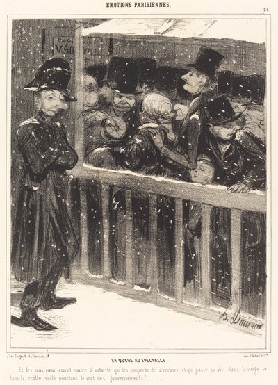 La queue au spectacle - Honoré Daumier