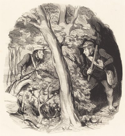 La Rencontre sous bois - Honoré Daumier