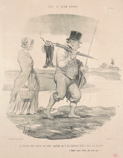 La femme doit suivre son mari - Honoré Daumier