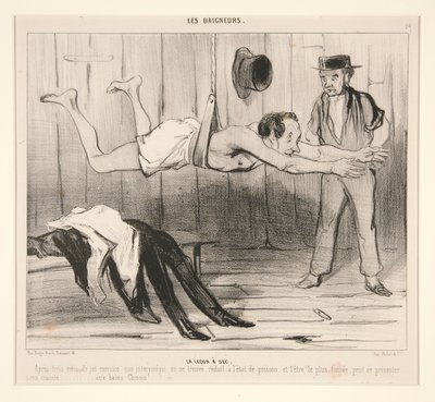 La leçon à sec. Après trois mois de cet exercice - Honoré Daumier