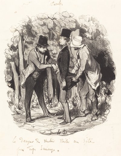Le Danger de... visiter un site par trop sauvage - Honoré Daumier