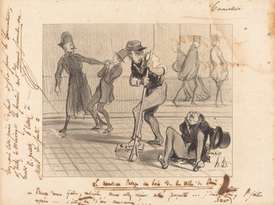 Le Nouveau pavage en bois... de Paris - Honoré Daumier