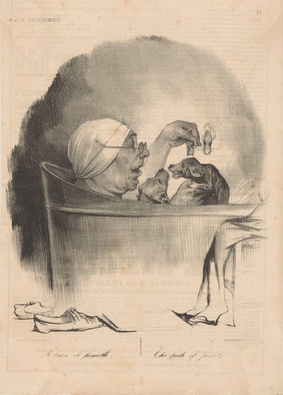 Le bain de famille - Honoré Daumier