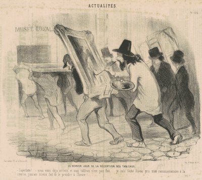 Le dernier jour de la réception des tableaux. Saperlotte... Nous voici déjà arrivés et mon tableau n