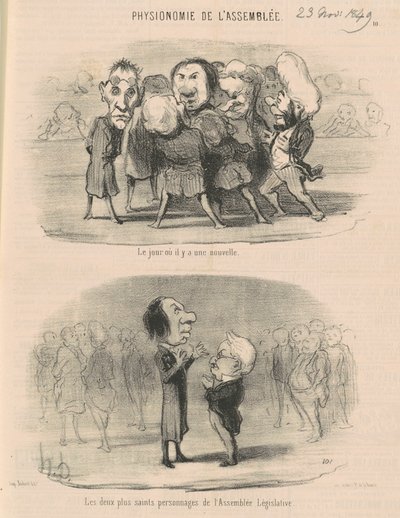 Le jour où il y a une nouvelle - Honoré Daumier