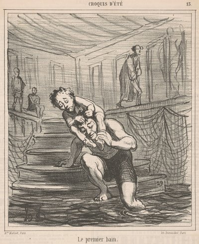 Le premier bain - Honoré Daumier