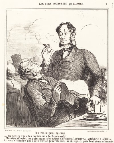 Les Politiques de café - Honoré Daumier