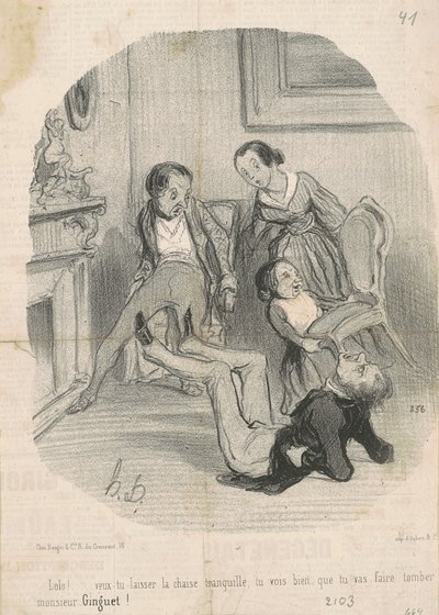 Lolo!...veux-tu laisser la chaise tranquille - Honoré Daumier