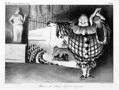 Baissez le Rideau, la Farce est Jouée (plaque 421) - Honoré Daumier