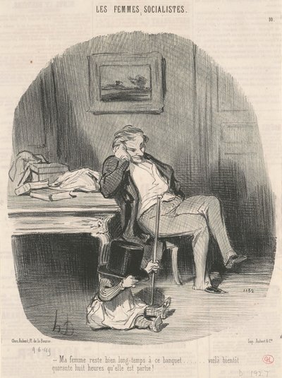 Ma femme reste bien longtemps à ce banquet - Honoré Daumier
