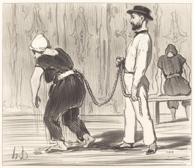 Madame Rabourdeau à sa Première Leçon - Honoré Daumier