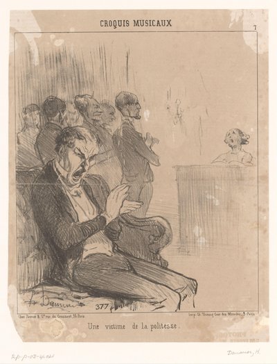 Une victime de la politesse (Croquis musicaux) - Honoré Daumier