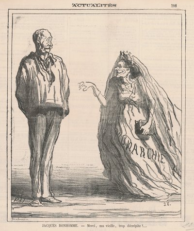Merci, ma vieille, trop décrépite! - Honoré Daumier