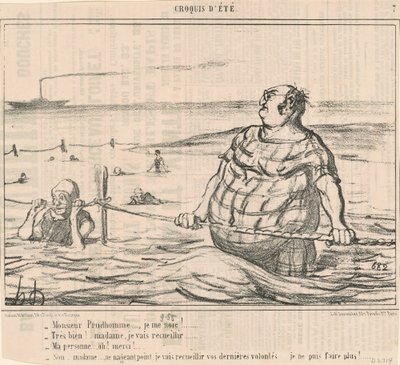 Monsieur Prudhomme ... Je me noie! - Honoré Daumier