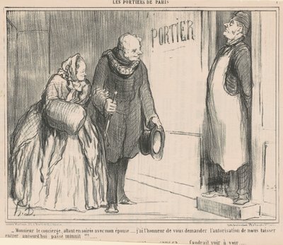 Monsieur le concierge, allant en soirée - Honoré Daumier