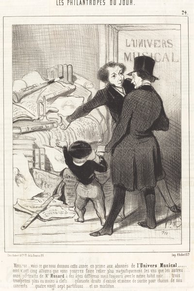 Monsieur... voici ce que nous donnons... en prime... - Honoré Daumier