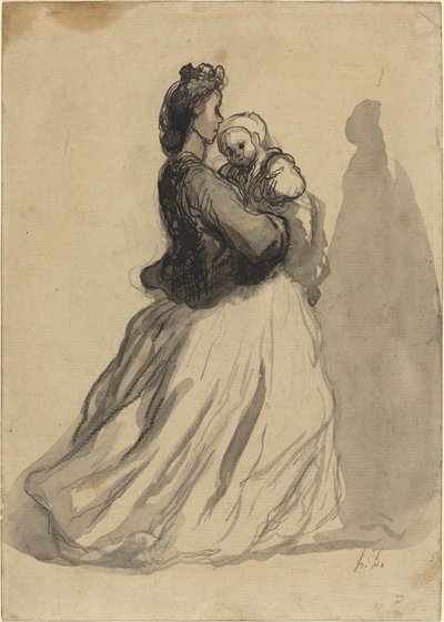 Mère et bébé - Honoré Daumier