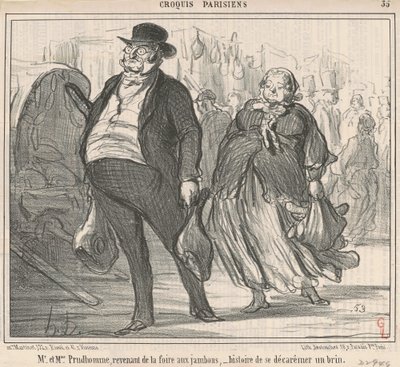 M. et Mme Prudhomme revenant de la foire - Honoré Daumier