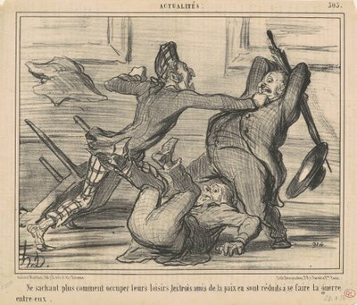 Ne sachant plus comment utiliser leurs loisirs ... - Honoré Daumier