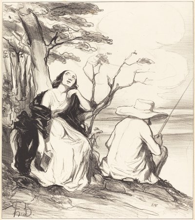 Ô douleur!... avoir rêvé... un époux... - Honoré Daumier