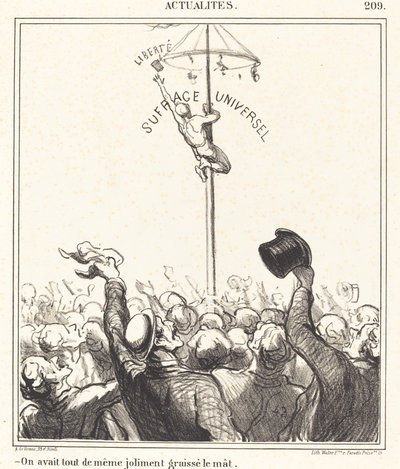 On avait... joliment graissé le mât - Honoré Daumier