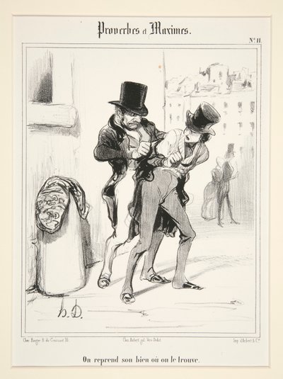 On reprend son bien où on le trouve, planche 11 de Proverbes et Maximes - Honoré Daumier