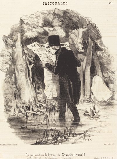 Où peut conduire la lecture du Constitutionnel! - Honoré Daumier