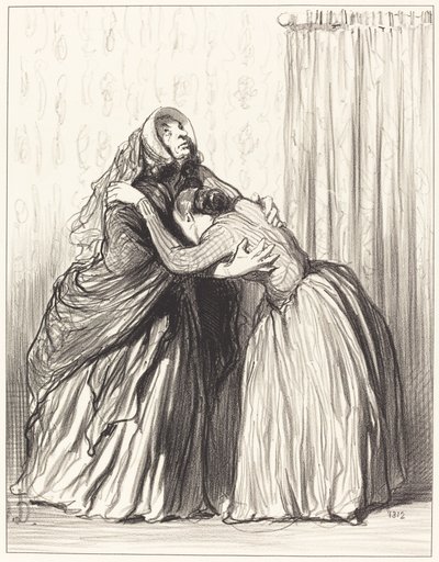 Oui, ma chère, mon mari a ravalé ma dignité... - Honoré Daumier
