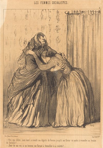 Oui, ma chère, mon mari a ravalé ma dignité... - Honoré Daumier