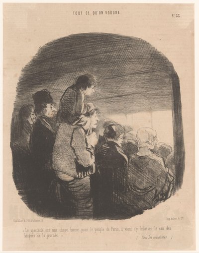 Parisiens regardant un spectacle - Honoré Daumier